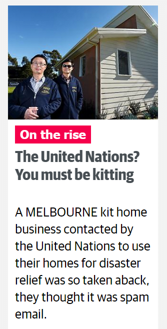 iBuild Kit Homes Proven Popular All Around the World Herald_Sun_News_Story iBuild Kit Homes In High Demand